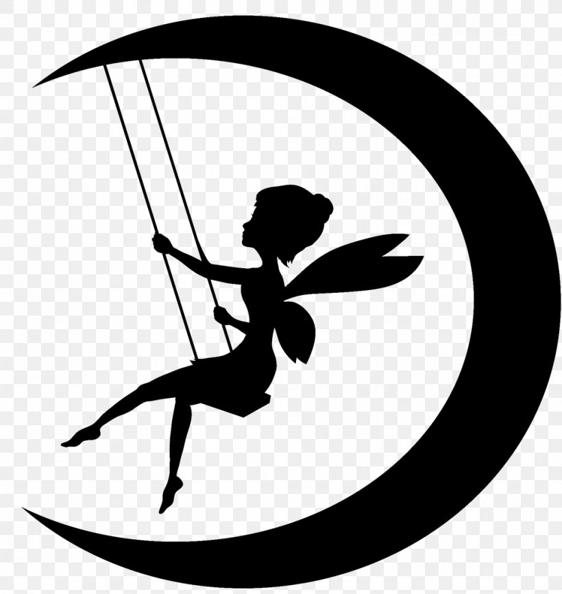 Tinker Bell Fairy Moon Silhouette Clip Art, PNG, 1006x1063px, Tinker Bell, Art, Artwork, Black, Black And White Download Free