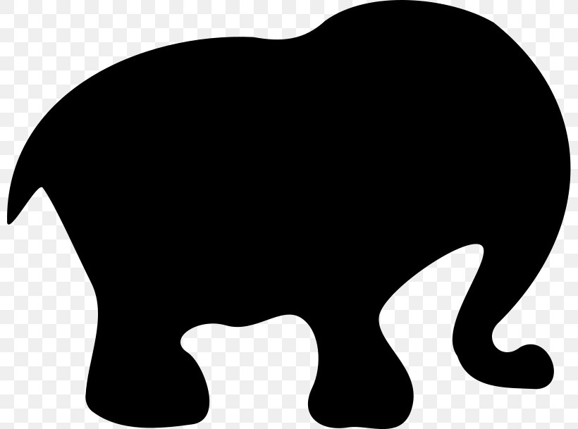 African Elephant Silhouette Clip Art, PNG, 800x609px, African Elephant, Bear, Black, Black And White, Carnivoran Download Free