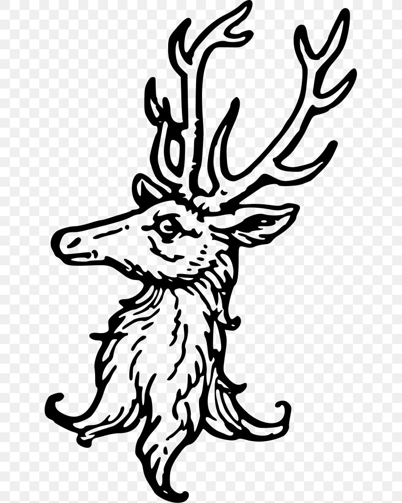 Deer Complete Guide To Heraldry Drawing Crest, PNG, 638x1024px, Deer, Antler, Arthur Charles Foxdavies, Artwork, Black And White Download Free