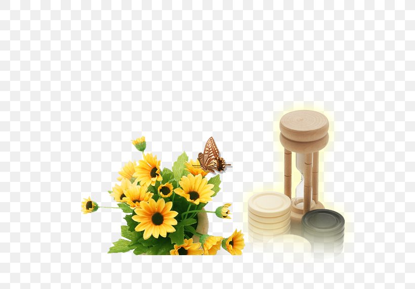 Flower Clock Web Template Hourglass, PNG, 622x572px, Flower Clock, Adobe Flash, Clock, Cut Flowers, Daisy Download Free