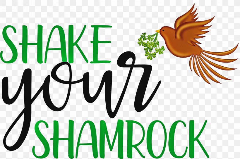 Saint Patrick Patricks Day Shake Your Shamrock, PNG, 3126x2076px, Saint Patrick, Beak, Birds, Flower, Logo Download Free