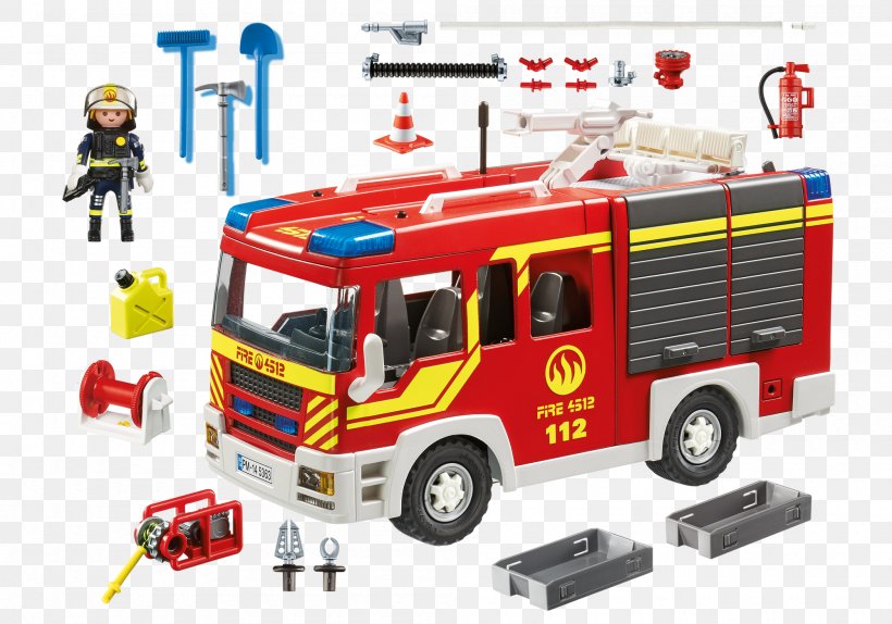 Fire Engine Playmobil Fire Department Fire Station Siren, PNG, 2000x1400px, Fire Engine, Action Toy Figures, Emergency, Emergency Service, Emergency Vehicle Download Free