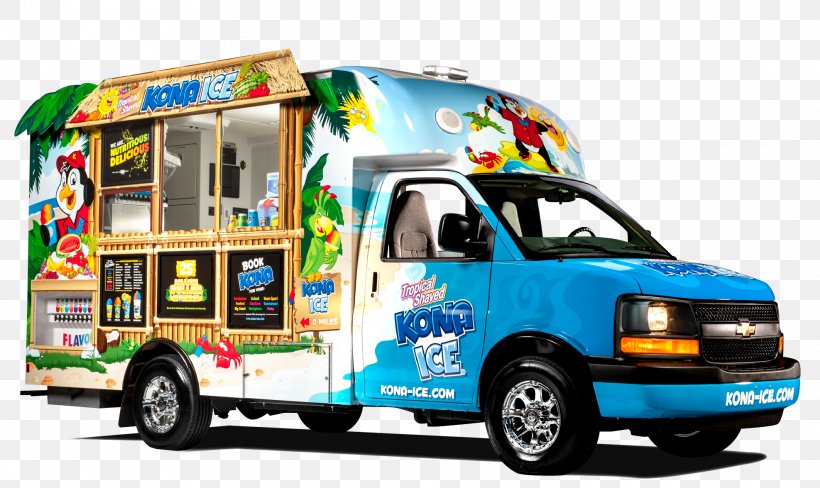 Kona Ice Food Truck Pickup Truck Shaved Ice, PNG, 1975x1176px, Kona Ice, Car, Commercial Vehicle, Food, Food Truck Download Free