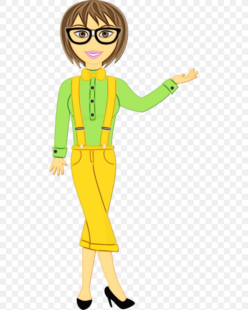 Cartoon Yellow Standing Clip Art Costume, PNG, 493x1024px, Watercolor, Cartoon, Costume, Costume Design, Fashion Illustration Download Free