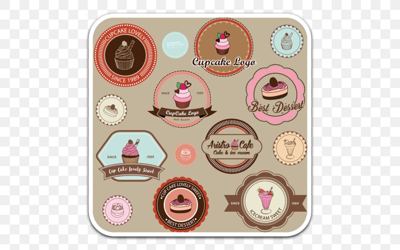 Cupcake Bakery Label Confectionery, PNG, 512x512px, Cupcake, Bakery, Baking, Biscuits, Bread Download Free