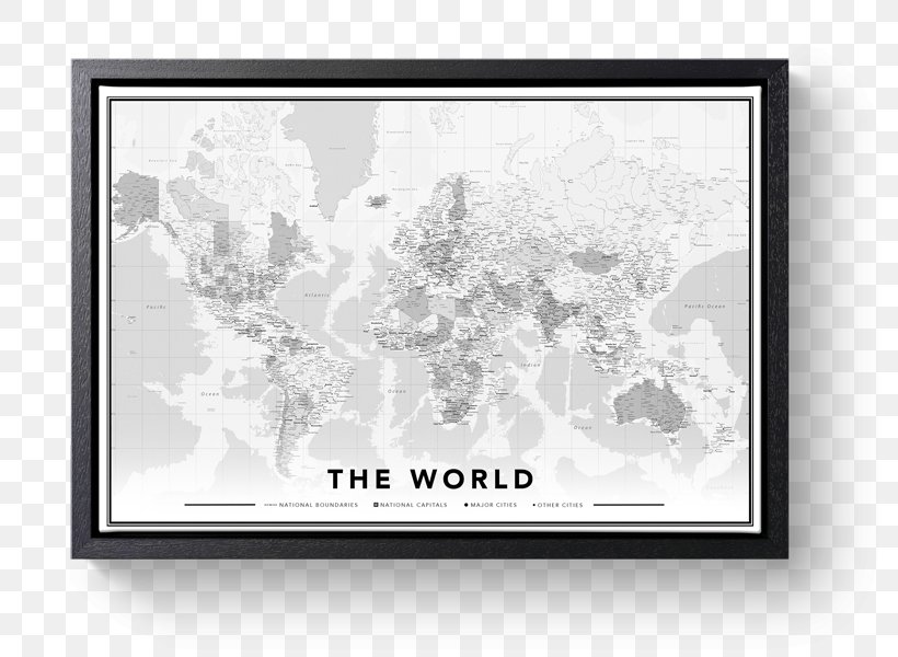 World Map Canvas Print Poster, PNG, 800x600px, World, Black And White, Brand, Canvas, Canvas Print Download Free