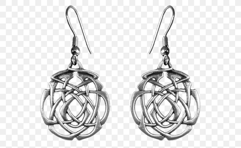Earring Endless Knot Celtic Knot True Lover's Knot, PNG, 600x505px, Earring, Black And White, Body Jewellery, Body Jewelry, Celtic Knot Download Free