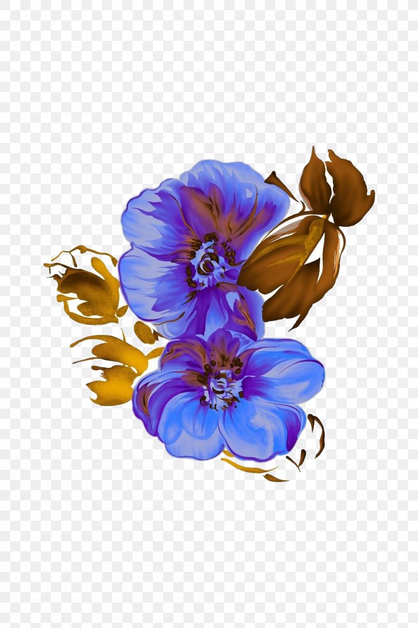 Ink Wash Painting Flower Purple Motif, PNG, 1000x1500px, Ink Wash Painting, Blue, Cobalt Blue, Color, Cut Flowers Download Free