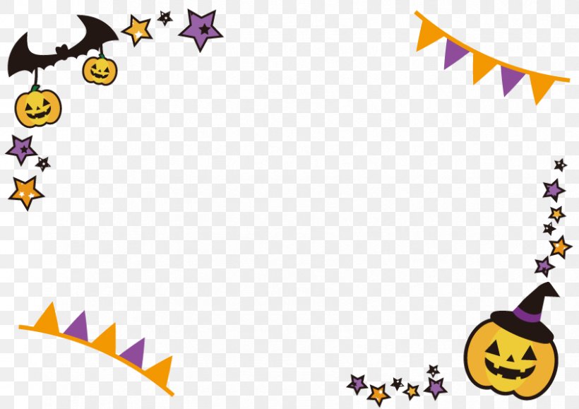 Simple Happy Halloween Transparent Frame., PNG, 842x595px, Halloween, Area, Art, Autumn, Autumn Leaf Color Download Free