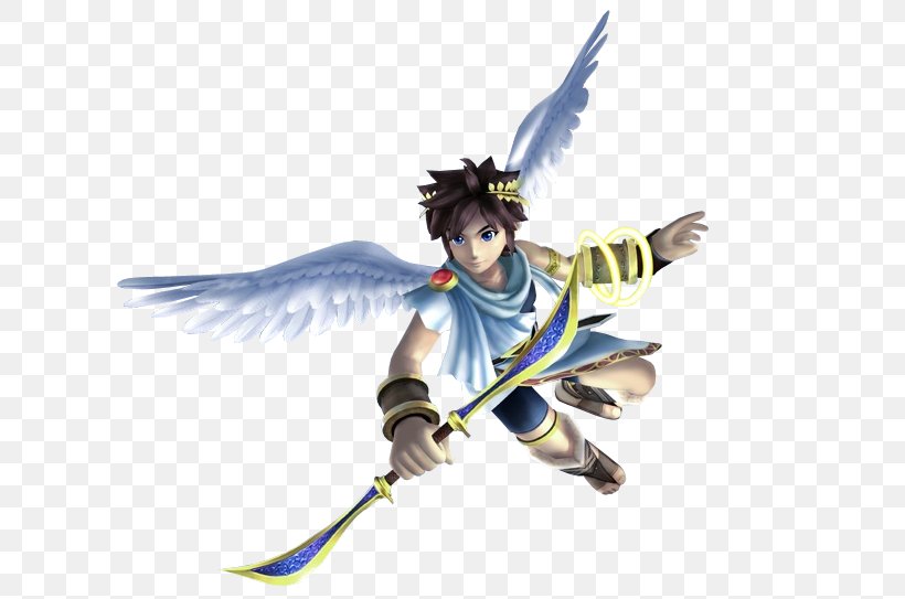 Super Smash Bros. Brawl Super Smash Bros. Melee Kid Icarus Mario, PNG, 609x543px, Super Smash Bros Brawl, Action Figure, Angel, Feather, Fictional Character Download Free