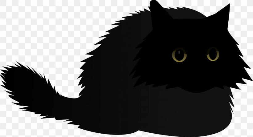 Black Cat Kitten Domestic Short-haired Cat Whiskers, PNG, 2400x1305px, Black Cat, Black, Black And White, Caricature, Carnivoran Download Free