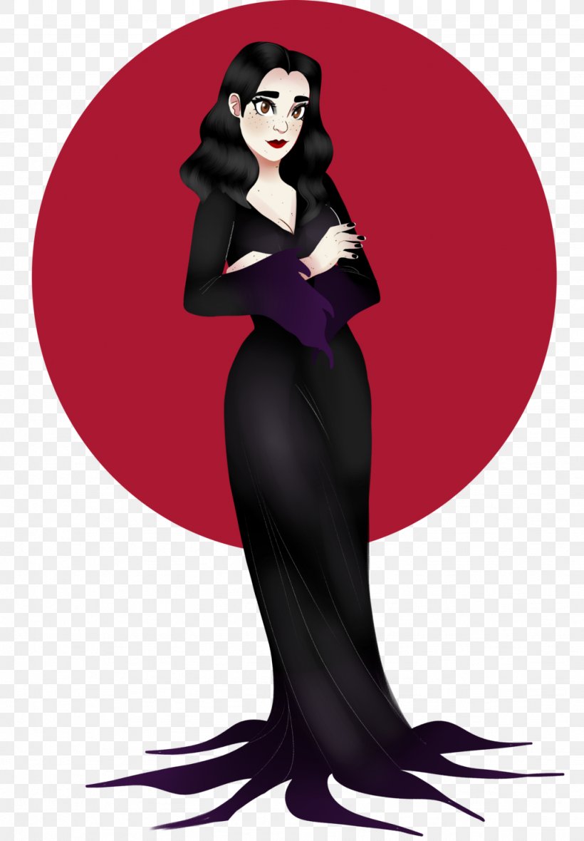 Morticia Addams Beauty Cartoon, PNG, 1024x1474px, Watercolor, Cartoon, Flower, Frame, Heart Download Free