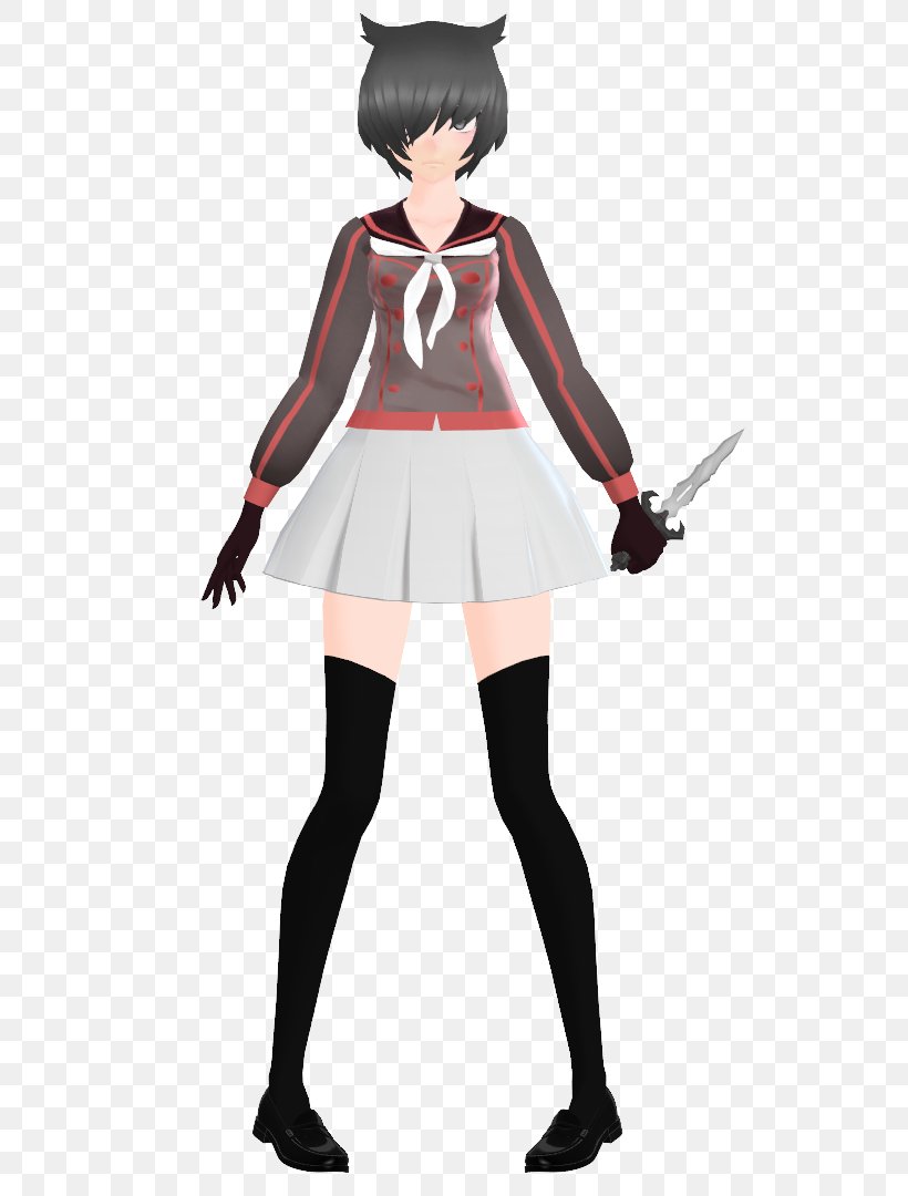 Yandere Simulator Character The Sims 4 Future Diary, PNG, 550x1080px, Watercolor, Cartoon, Flower, Frame, Heart Download Free