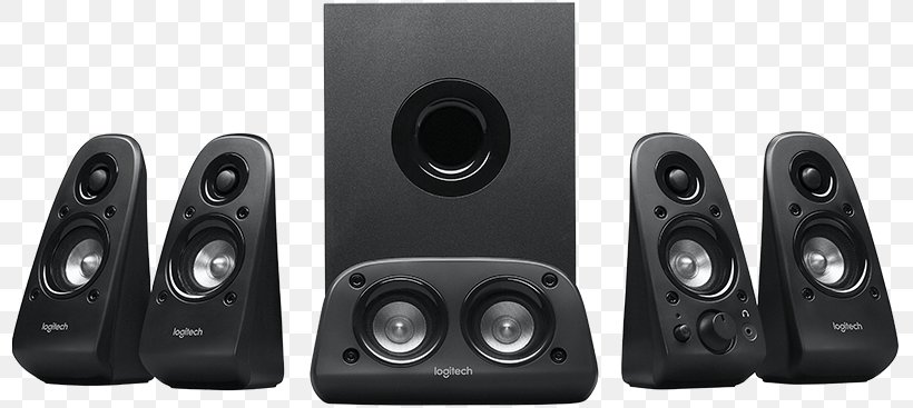 Logitech Z506 5.1 Surround Sound Loudspeaker Home Theater Systems, PNG, 797x367px, 51 Surround Sound, Logitech Z506, Audio, Audio Equipment, Black And White Download Free