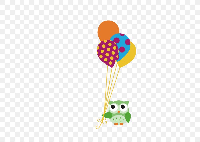 Owl Euclidean Vector, PNG, 445x582px, Owl, Balloon, Birthday, Polka Dot, Toy Balloon Download Free
