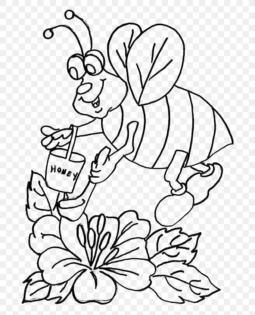 Bee Coloring Book Child Clip Art, PNG, 700x1012px, Bee, Adult, Animal, Area, Art Download Free