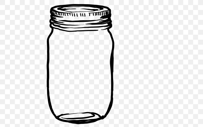 Mason Jar Glass, PNG, 512x512px, Mason Jar, Black And White, Box, Drinkware, Food Download Free