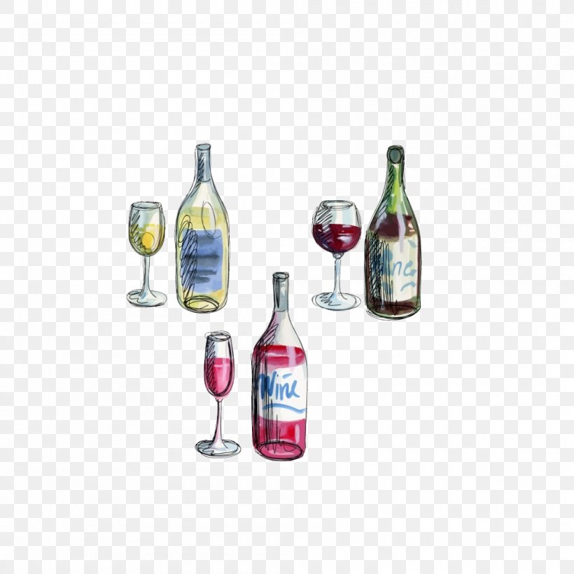 White Wine Red Wine Bottle Champagne, PNG, 1000x1000px, Wine, Bottle, Champagne, Distilled Beverage, Drawing Download Free