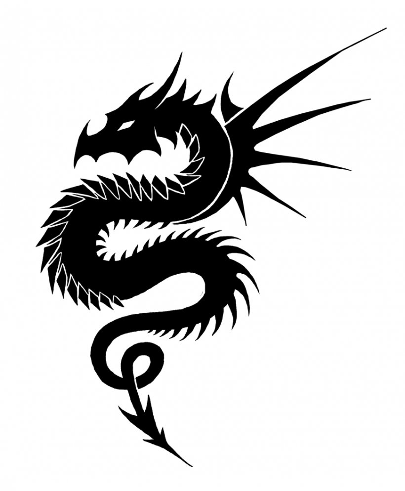 Black And White Dragon Clip Art, PNG, 870x1053px, Black And White, Art ...