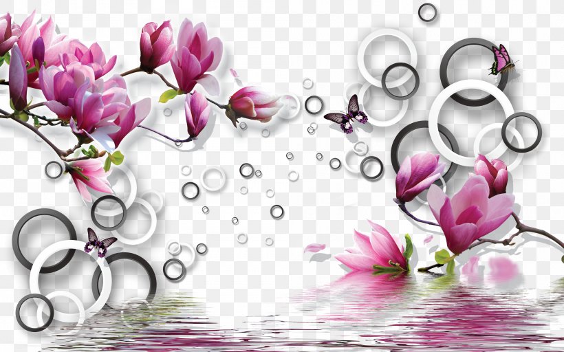 Paper Painting Wall Mural Wallpaper, PNG, 4000x2500px, Paper, Bathroom, Blossom, Color, Cut Flowers Download Free