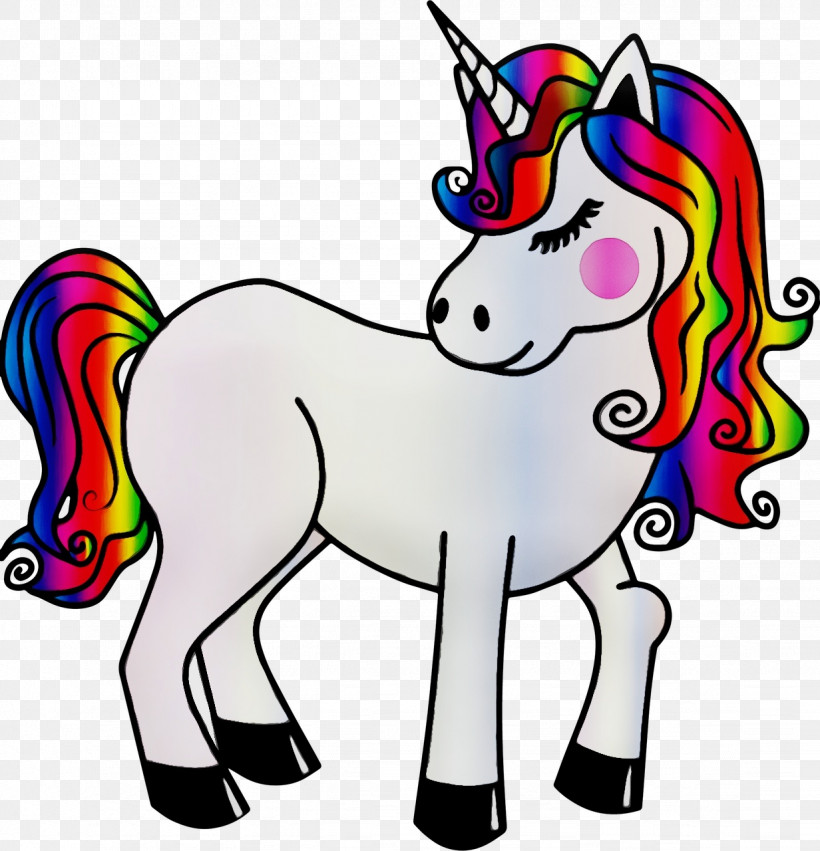 Unicorn, PNG, 1232x1280px, Watercolor, Animal Figure, Cartoon, Horse, Line Art Download Free