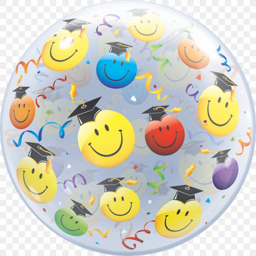 Balloon Graduation Ceremony Smiley Graduate University Party, PNG, 1000x1000px, Balloon, Baby Toys, Birthday, Emoticon, Face Download Free