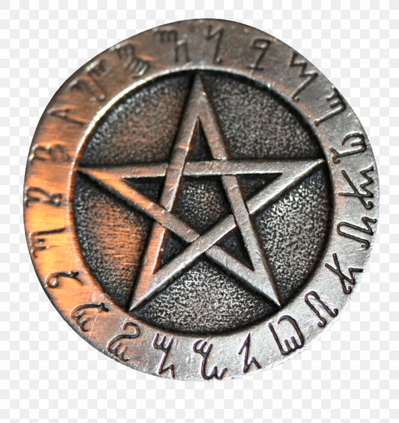 Pentacle Pentagram Wicca Amulet Runes, PNG, 900x954px, Wicca, Altar, Badge, Magic, Metal Download Free
