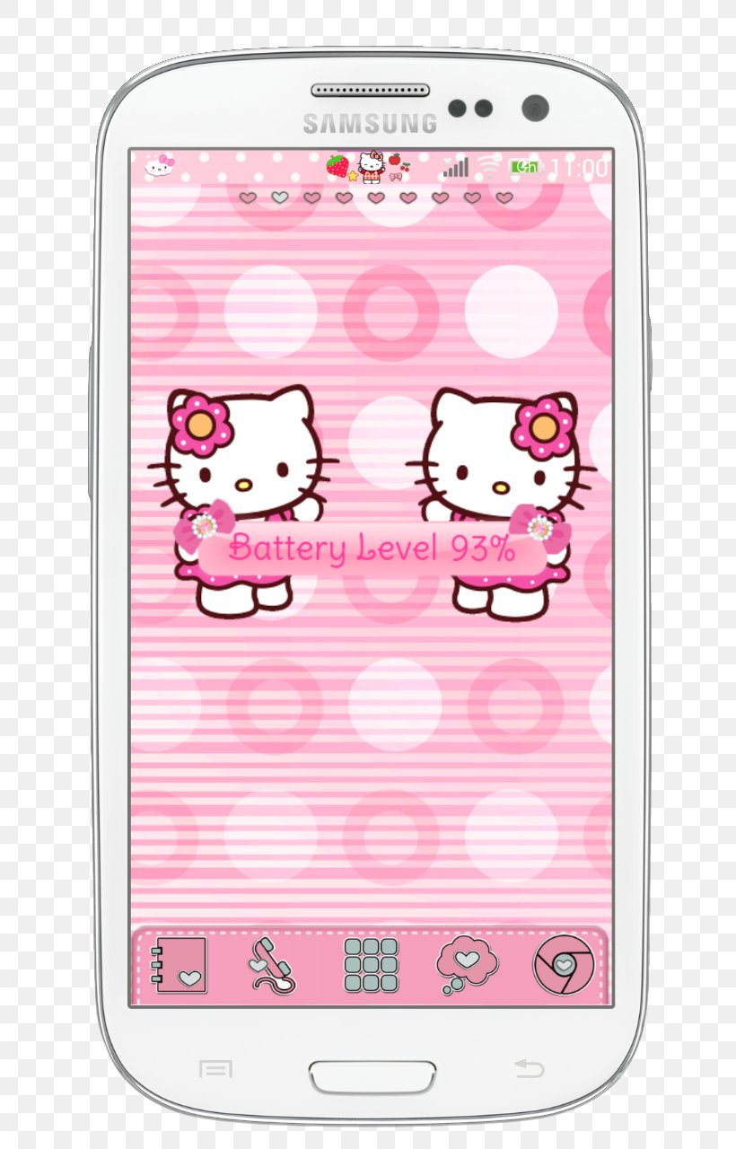 Hello Kitty Software Widget Android, PNG, 720x1280px, Hello Kitty, Android, Area, Clock, Electric Battery Download Free