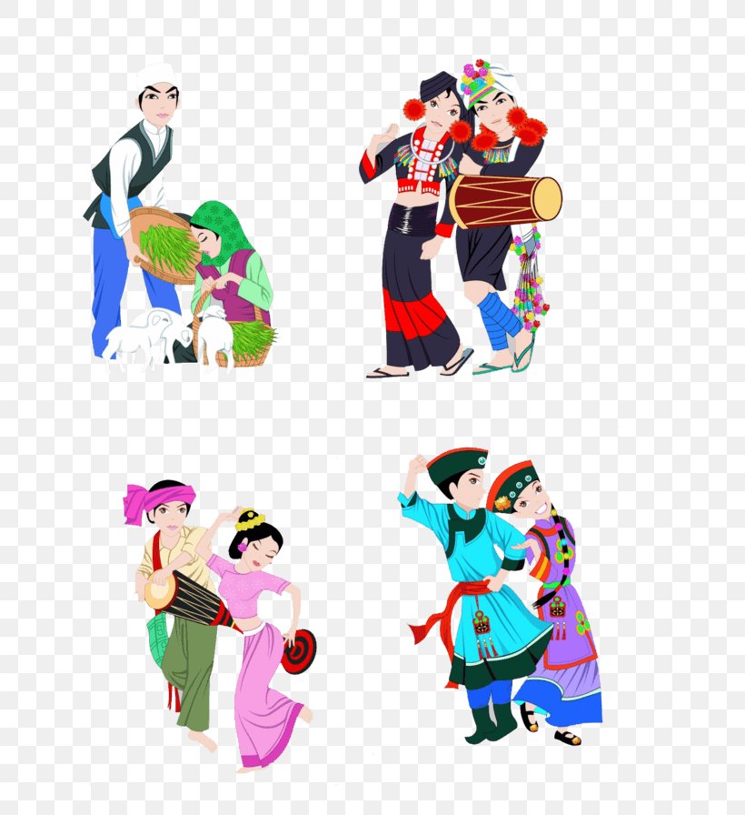 Illustration Palaung People Ethnische Minderheit Dance Koreans In China, PNG, 803x896px, Ethnische Minderheit, Animal Figure, Art, Bai People, Dance Download Free