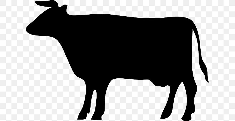 Beef Cattle Silhouette Clip Art, PNG, 640x423px, Beef Cattle, Black, Black And White, Bull, Cattle Download Free