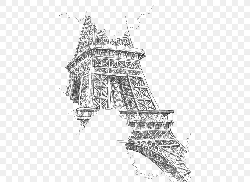 Eiffel Tower Drawing Painting Sketch, PNG, 436x600px, Eiffel Tower, Arch, Art, Artwork, Black And White Download Free