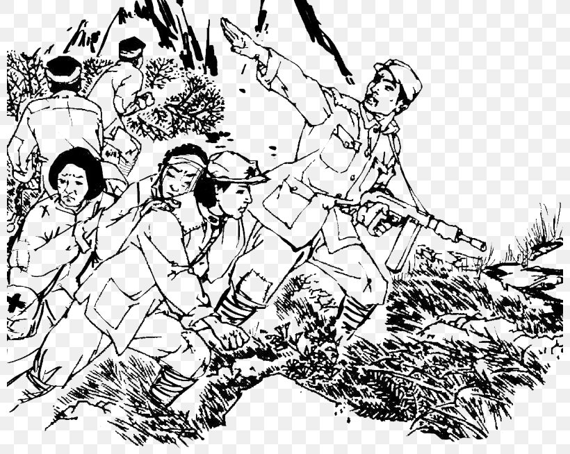 Long March Communist-controlled China Chinese Red Army, PNG, 800x654px, Long March, Area, Art, Artwork, Black And White Download Free