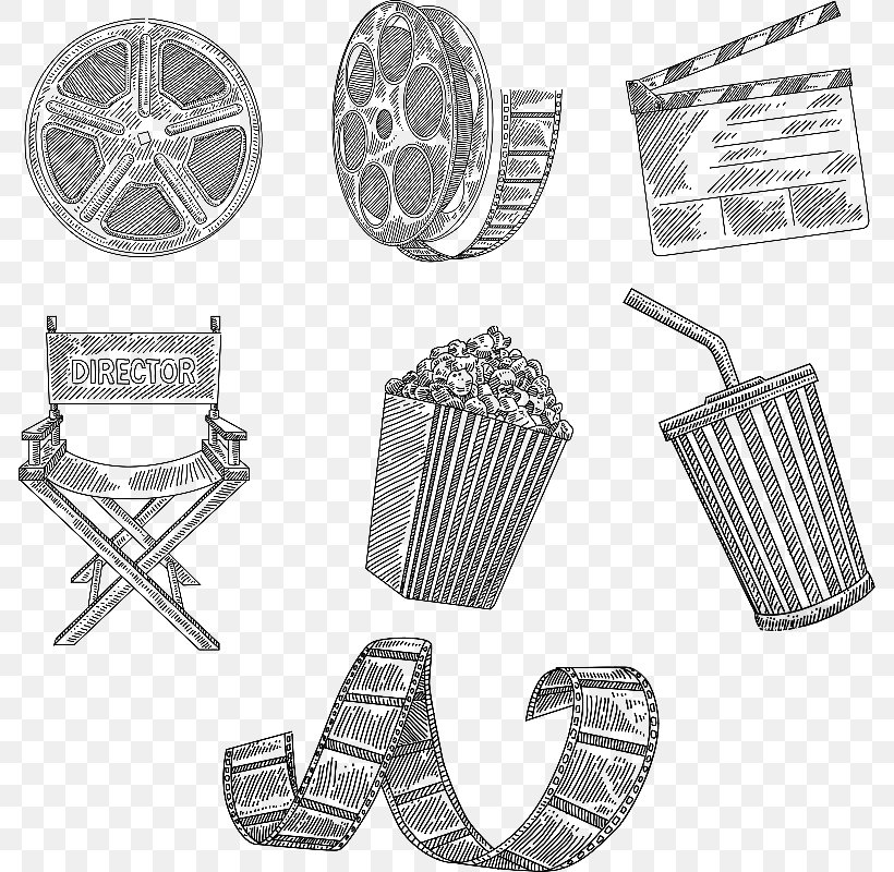 Drawing Clapperboard Film Illustration, PNG, 800x800px, Drawing, Automotive Lighting, Black And White, Body Jewelry, Brand Download Free