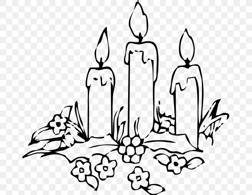 Candle Drawing Coloring Book Decorative Arts Christmas, PNG, 673x635px, Candle, Area, Artwork, Black, Black And White Download Free