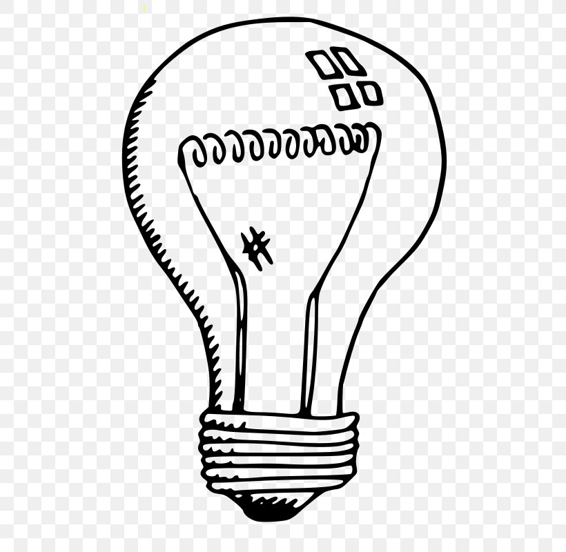 Incandescent Light Bulb Electric Light Lamp Clip Art, PNG, 566x800px, Light, Area, Artwork, Black, Black And White Download Free