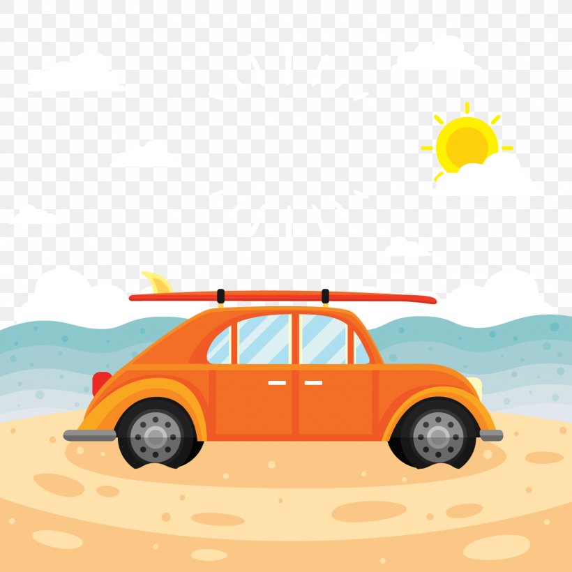 Seaside Surfing Private Car Vector, PNG, 1500x1500px, Car, Automotive Design, Beach, Brand, Cartoon Download Free