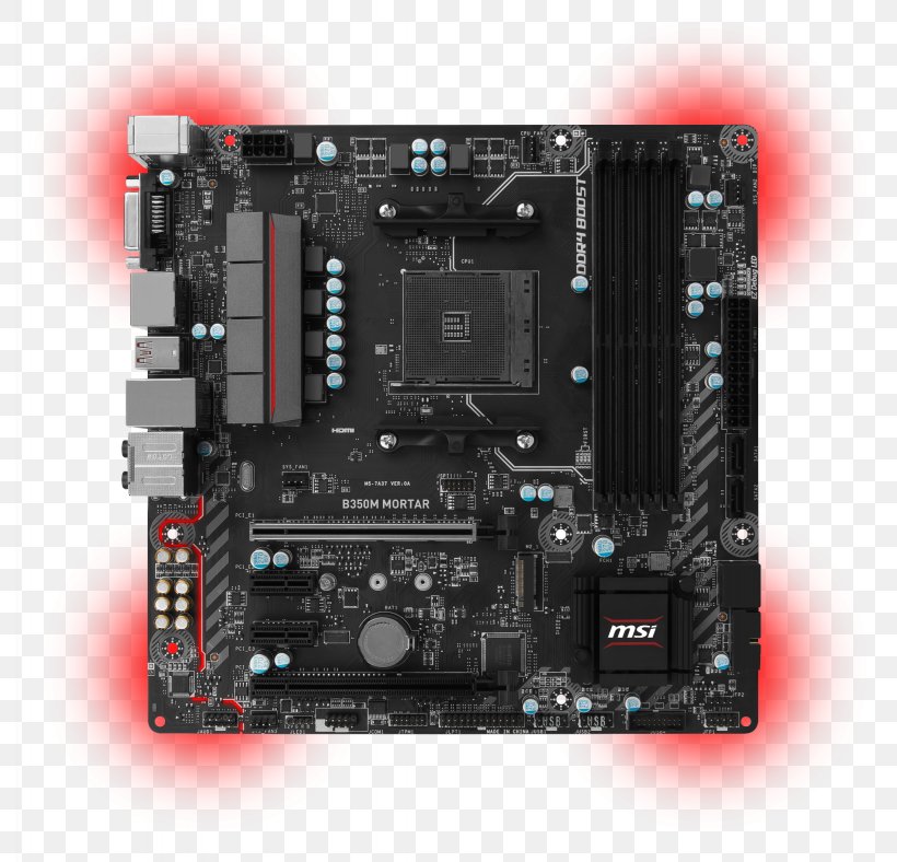 Socket AM4 Motherboard MSI B350M GAMING PRO MicroATX MSI B350M MORTAR, PNG, 2048x1970px, Socket Am4, Advanced Micro Devices, Atx, Central Processing Unit, Computer Component Download Free