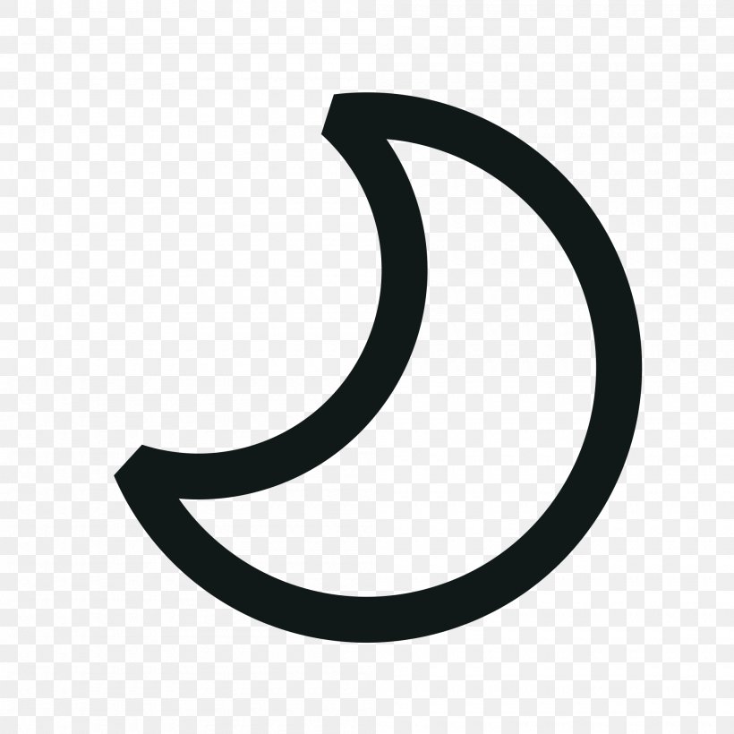 Crescent Moon Symbol, PNG, 2000x2000px, Crescent, Astronomical Symbols, Black And White, Blue Moon, Byte Download Free