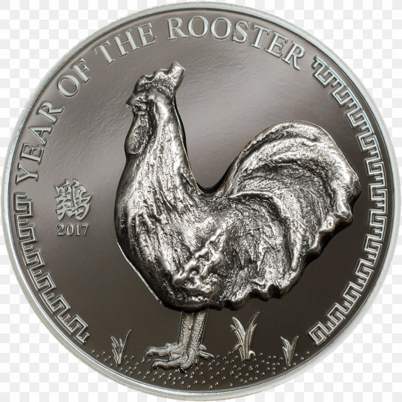 Rooster Silver Coin Silver Coin Mongolia, PNG, 910x910px, 500 Yen Coin, Rooster, Bird, Chicken, Chinese Zodiac Download Free