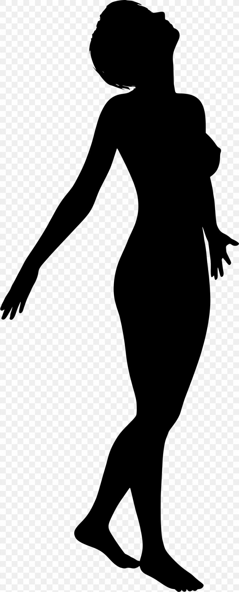 Silhouette Woman Female Clip Art, PNG, 971x2400px, Silhouette, Art, Black, Black And White, Clothing Download Free