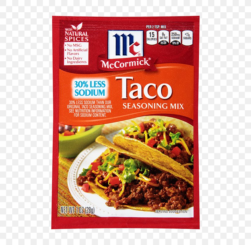 Taco Spice Mix Seasoning Mexican Cuisine, PNG, 800x800px, Taco, Beef, Chili Pepper, Condiment, Convenience Food Download Free