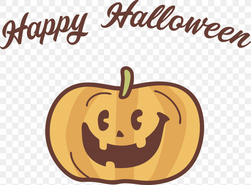Happy Halloween, PNG, 3000x2210px, Happy Halloween, Biology, Calabaza, Cartoon, Fruit Download Free