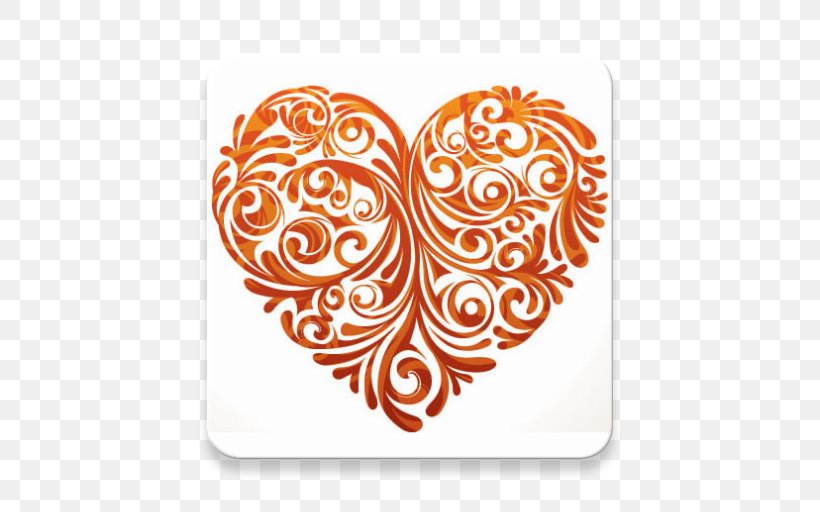 Valentines Day Heart, PNG, 512x512px, Heart, Leaf, Love, Motif, Orange Download Free