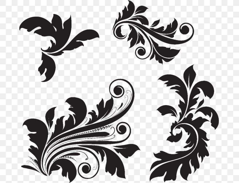 Vector Graphics Ornament Vignette Design, PNG, 699x627px, Ornament, Black And White, Flora, Floral Design, Flower Download Free