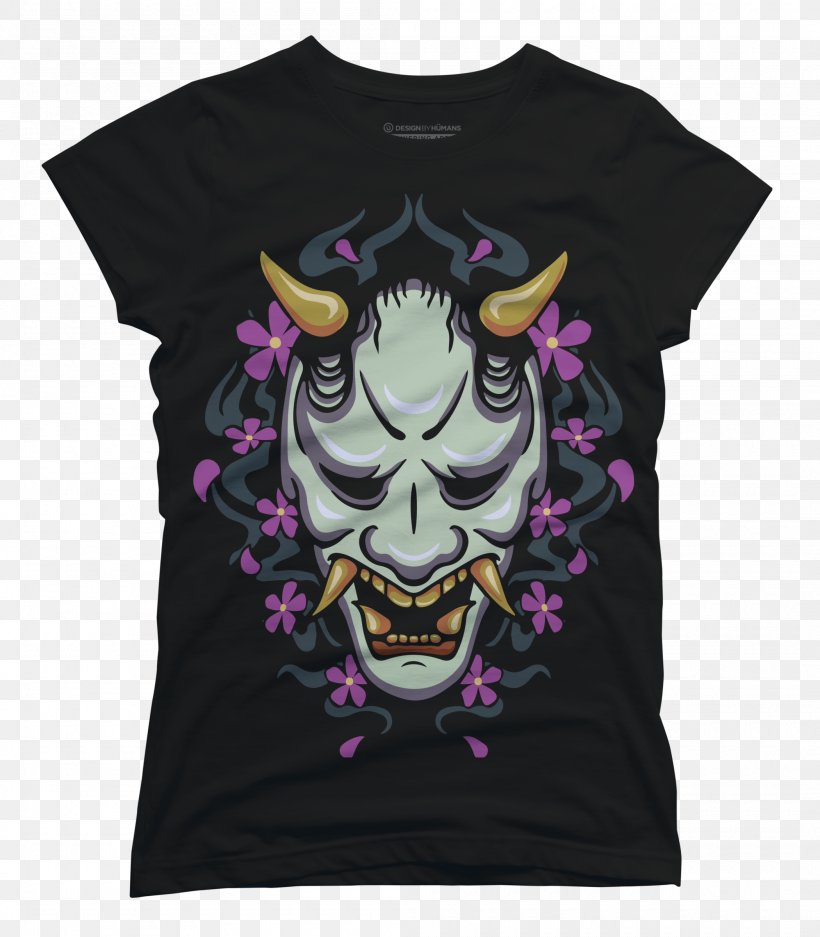 T-shirt Hannya Mask Woman, PNG, 2100x2400px, Tshirt, Black, Cotton, Design Classic, Hannya Download Free