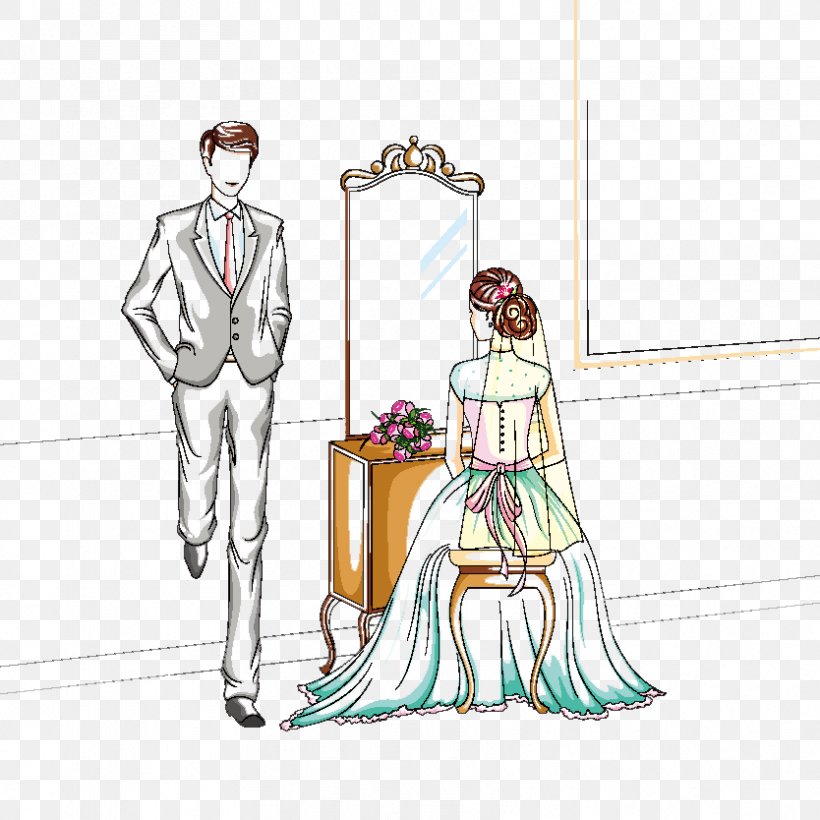Wedding Marriage Bridegroom Illustration, PNG, 834x834px, Wedding, Art, Bride, Bridegroom, Cartoon Download Free