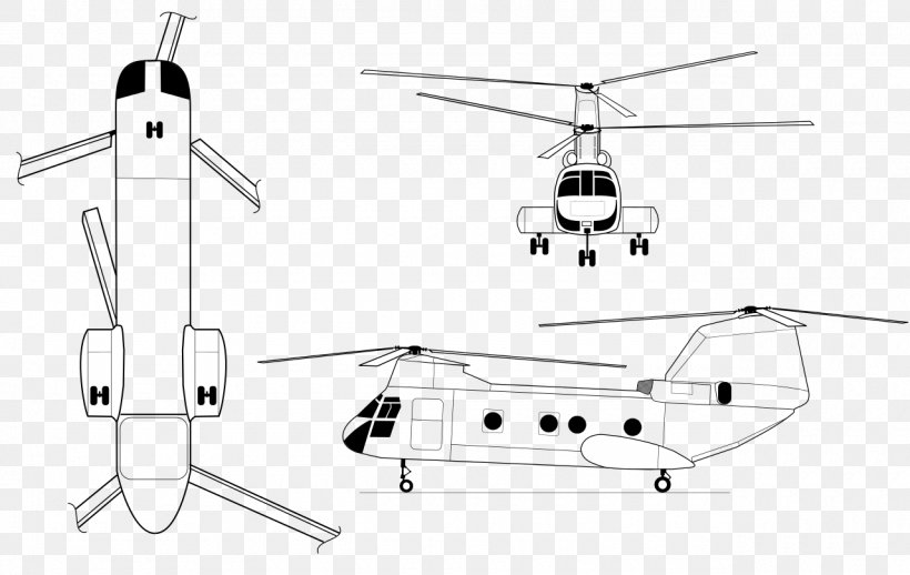 Helicopter Rotor Boeing Vertol CH-46 Sea Knight Boeing CH-47 Chinook Sikorsky H-34, PNG, 1280x810px, Helicopter Rotor, Aerospace Engineering, Aircraft, Attack Helicopter, Black And White Download Free