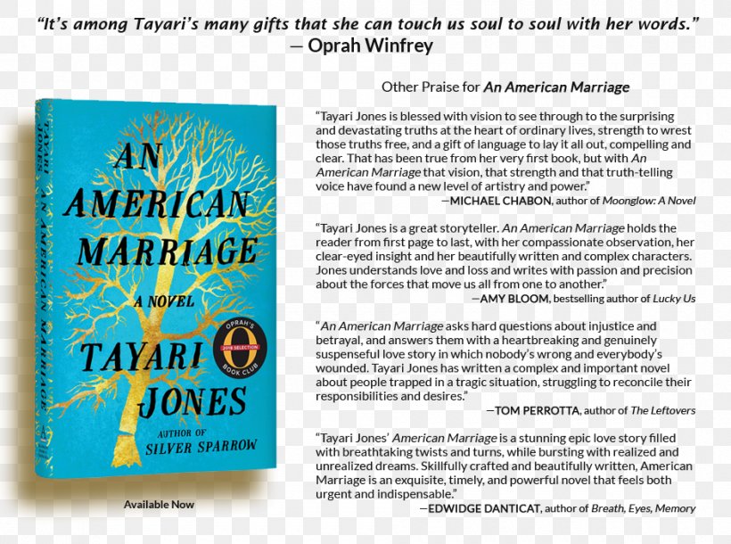 An American Marriage Book Graphic Design Brochure, PNG, 940x700px, Book, Advertising, Brand, Brochure, Oprah Winfrey Download Free