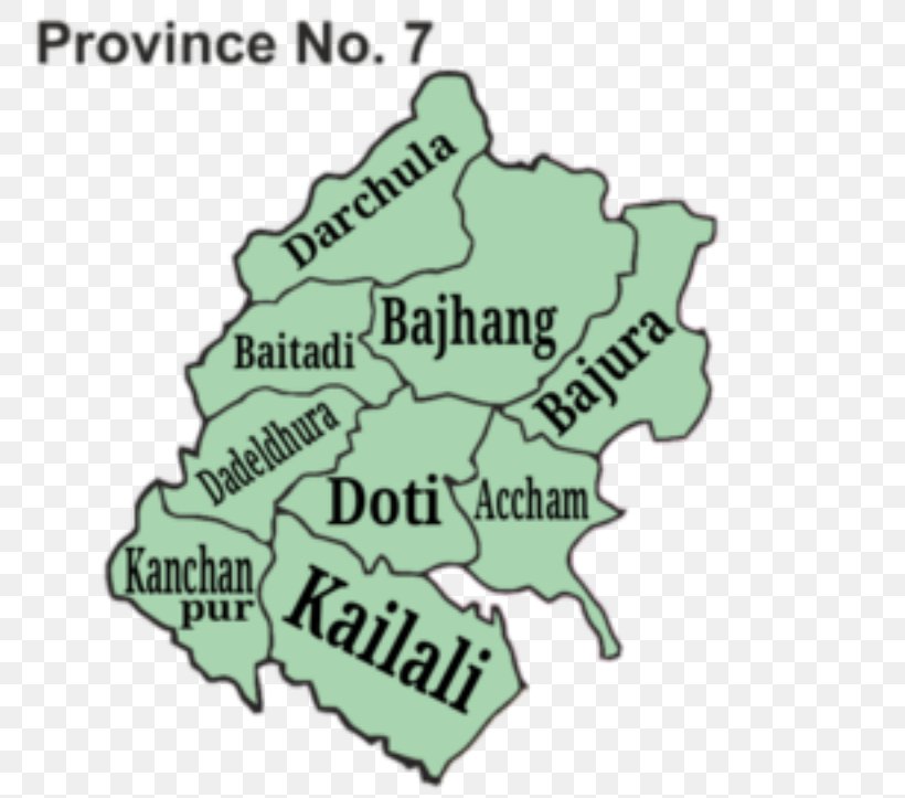 Province No. 7 Provinces Of Nepal Province No. 3 Province No. 1 Karnali Pradesh, PNG, 800x723px, Province No 7, Area, Green, Kailali District, Map Download Free
