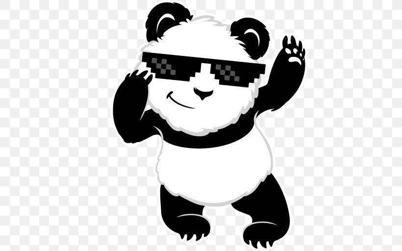 Bear Clip Art Giant Panda Sticker Принт, PNG, 512x512px, Bear, Advertising, Art, Black, Black And White Download Free